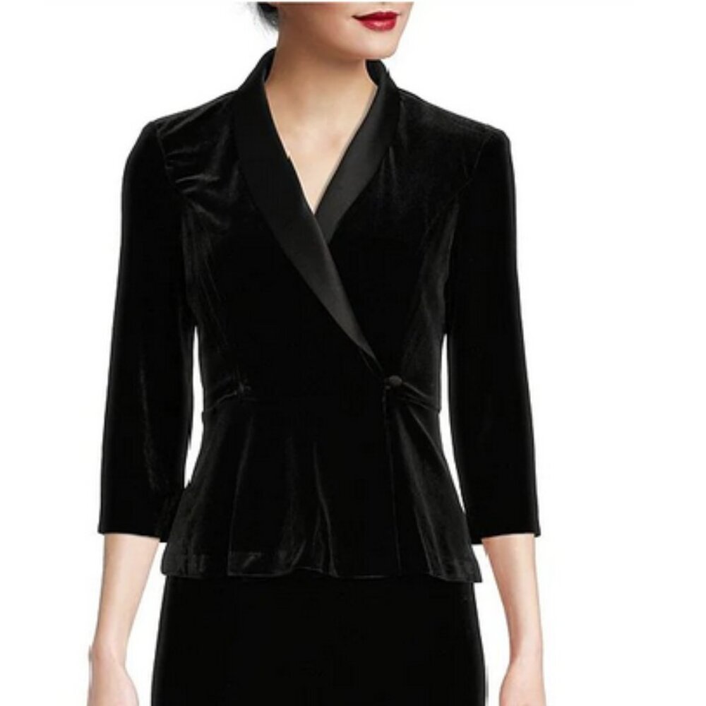 Alex Evenings Petite Velvet Wrap Top NWT XLP